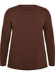 Basis jerseybluse med lange &aelig;rmer, Brun, Packshot image number 0