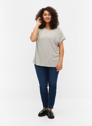Kortærmet t-shirt i bomuldsblanding, Heather Grey Mél, Model image number 2