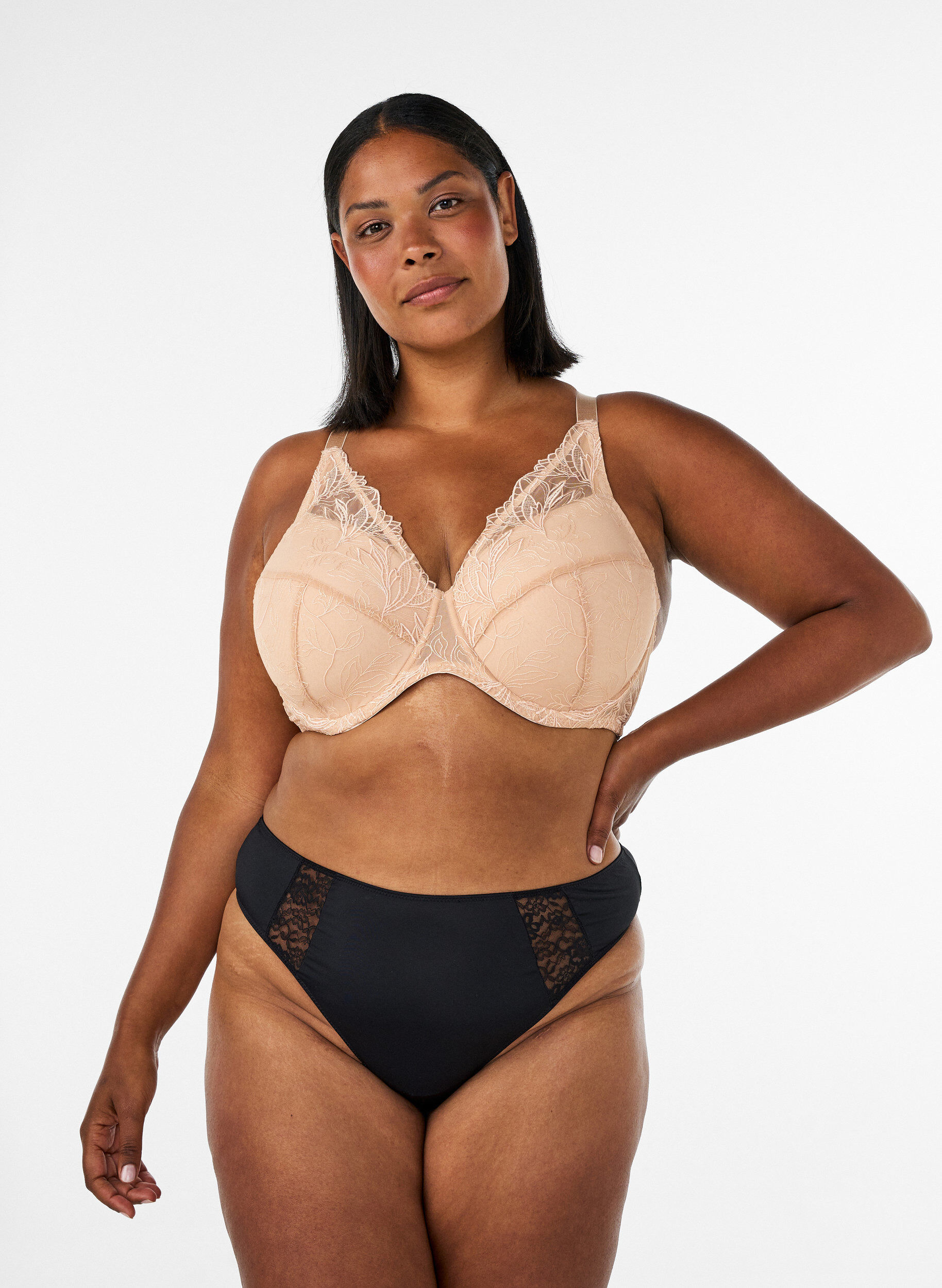 ZizziVatteret blonde bh med b&oslash;jle, Beige, Model image number 1