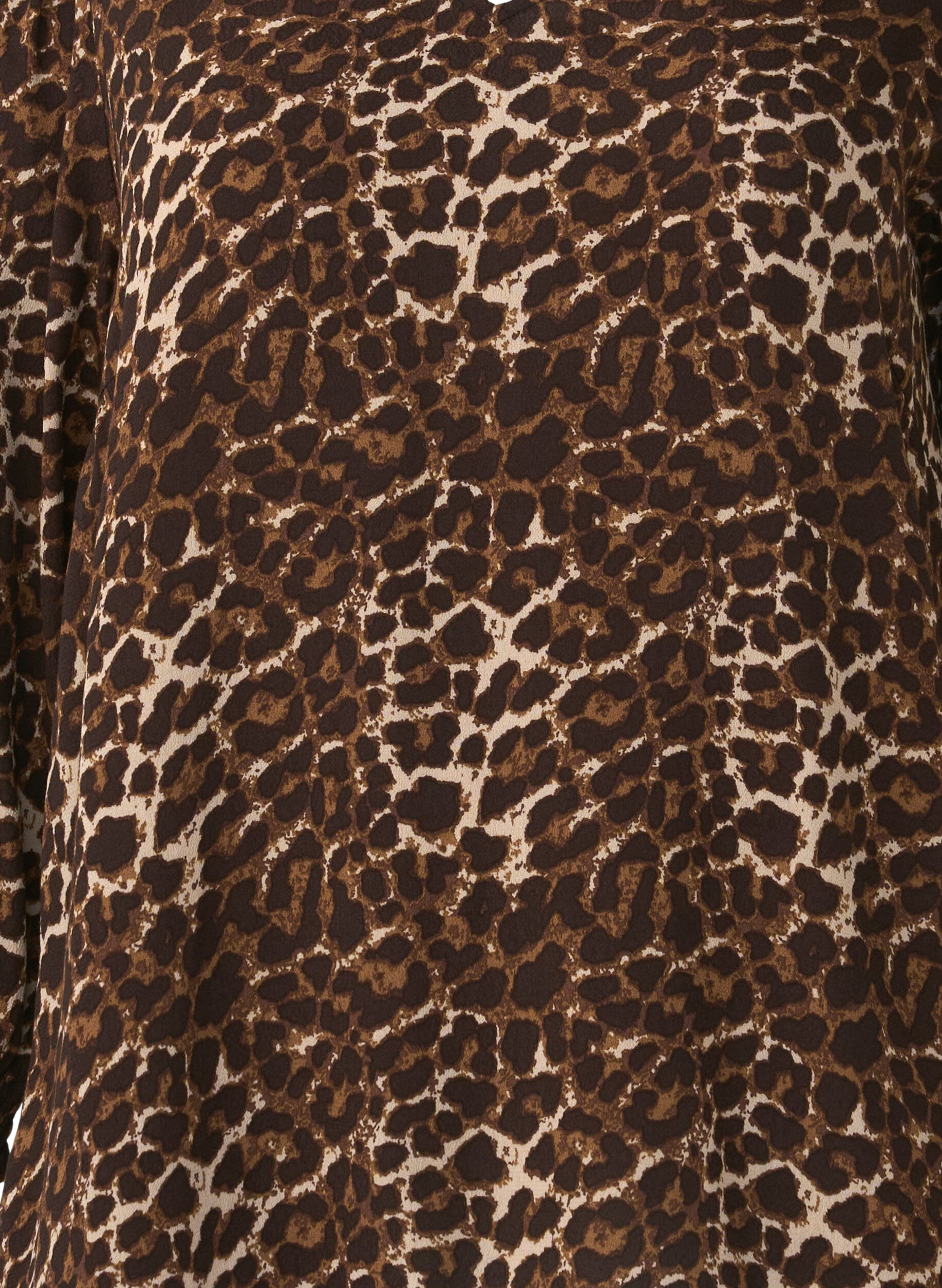 Zizzi Bluse med leopardprint og 3/4 &aelig;rmer, Leo AOP, Packshot image number 2