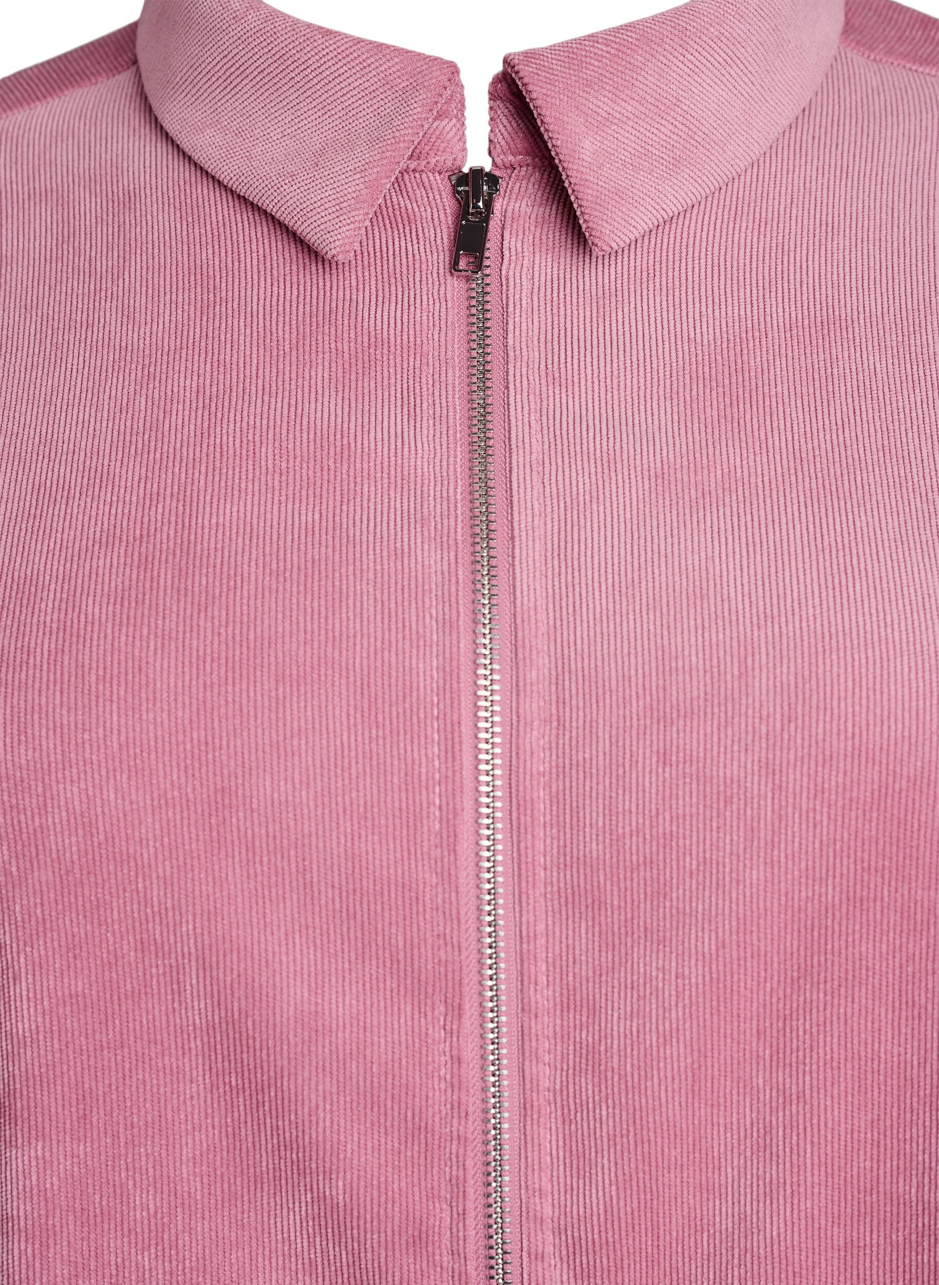 Zizzi Fl&oslash;jlskjole med lynl&aring;s og 3/4 &aelig;rmer, Lyser&oslash;d, Packshot image number 2