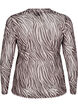 Mesh bluse med zebramønster, Sort, Packshot image number 1