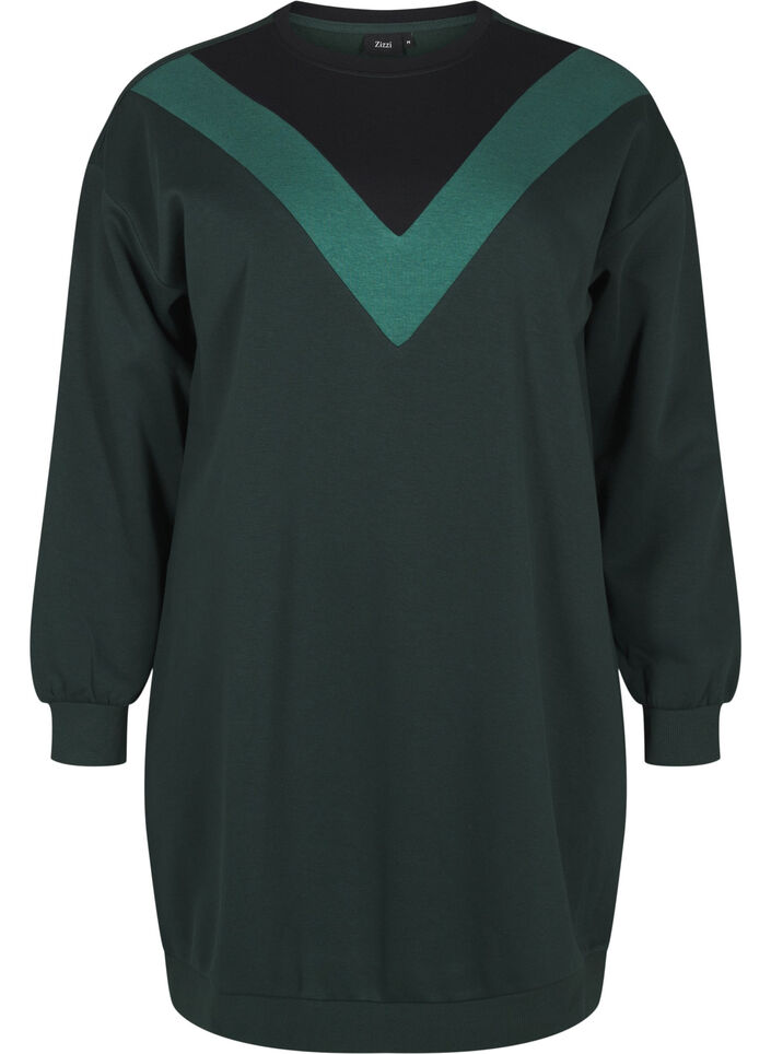 Lang sweatshirt med colorblock, Scarab Color Block, Packshot image number 0