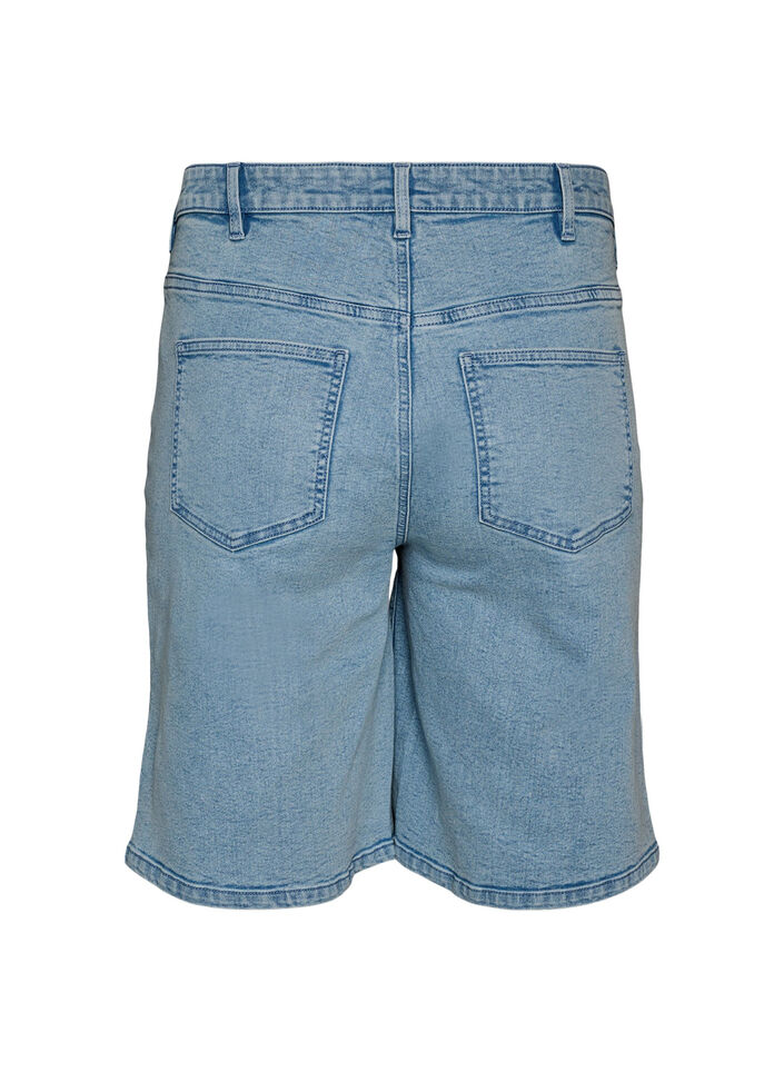 L&oslash;se denimshorts med h&oslash;j talje, Bl&aring;, Packshot image number 1