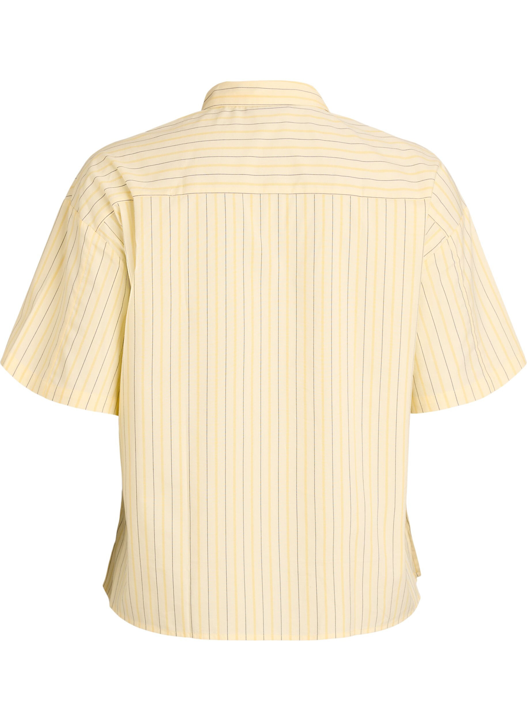 ZizziStribet skjortebluse i l&oslash;s pasform, Gul, Packshot image number 1