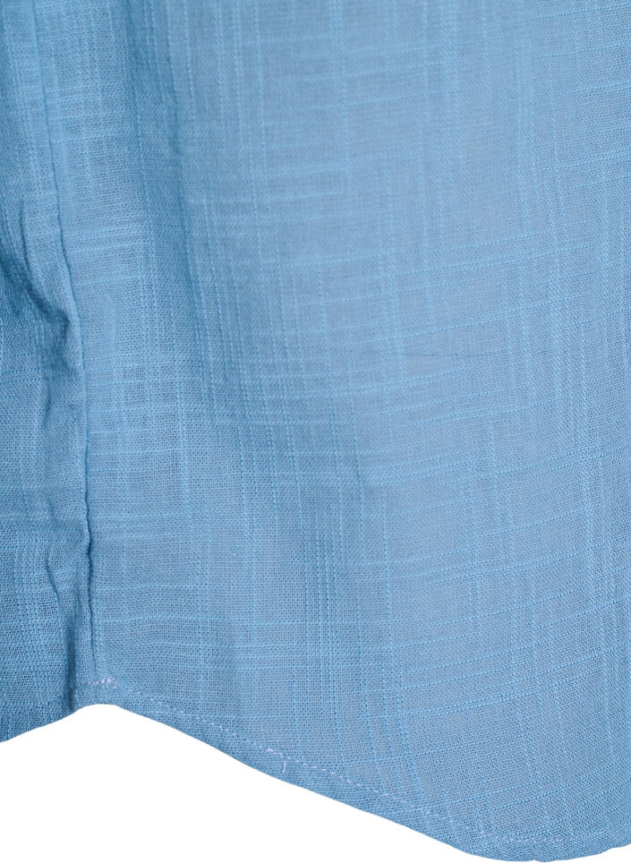 L&oslash;s bluse med cap &aelig;rmer, Bl&aring;, Packshot image number 3