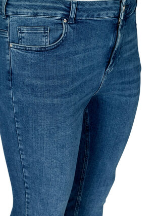 Super slim Amy jeans med rå kanter, Blue denim, Packshot image number 2
