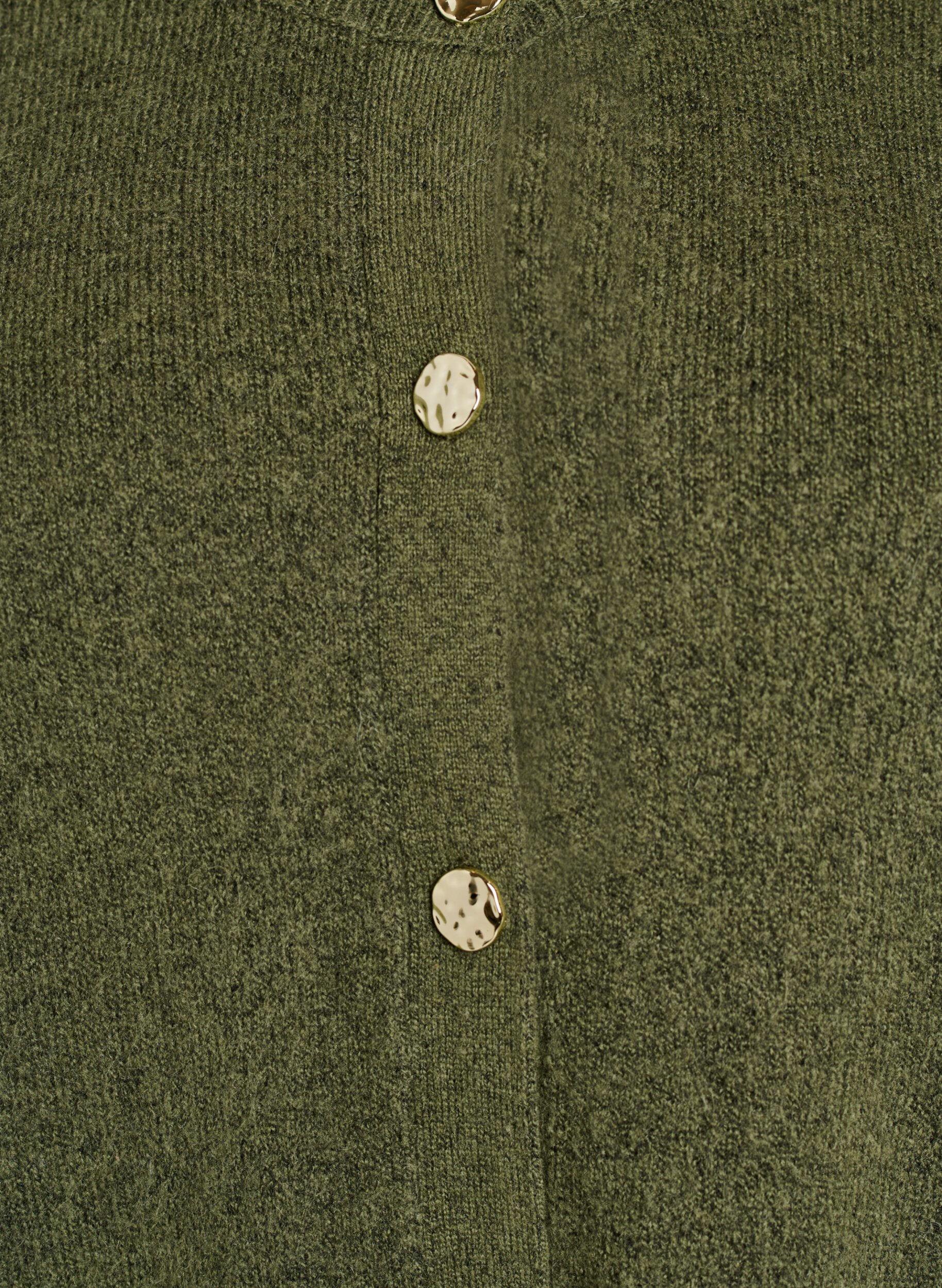 ZizziCardigan i bl&oslash;d strik med guldfarvede knapper, Gr&oslash;n, Packshot image number 2