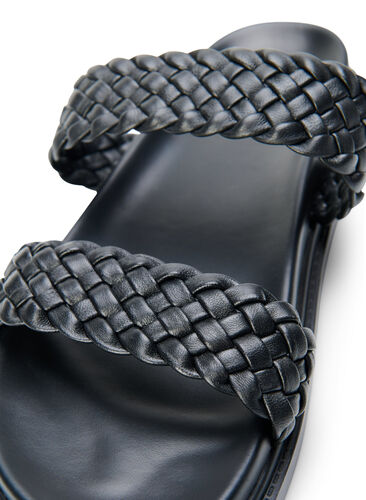 Wide fit sandal i læder, Black, Packshot image number 2
