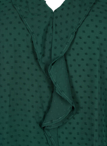 Bluse med flæser og prikket tekstur, Scarab, Packshot image number 2