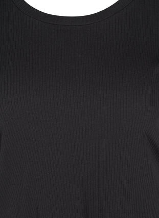 Kortærmet t-shirt i ribkvalitet, Black, Packshot image number 2