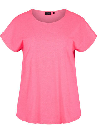 Neonfarvet t-shirt i bomuld, Neon Pink, Packshot image number 0