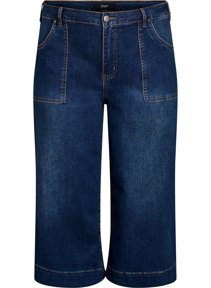 Denim knickers med vide ben, Blå, Packshot image number 0