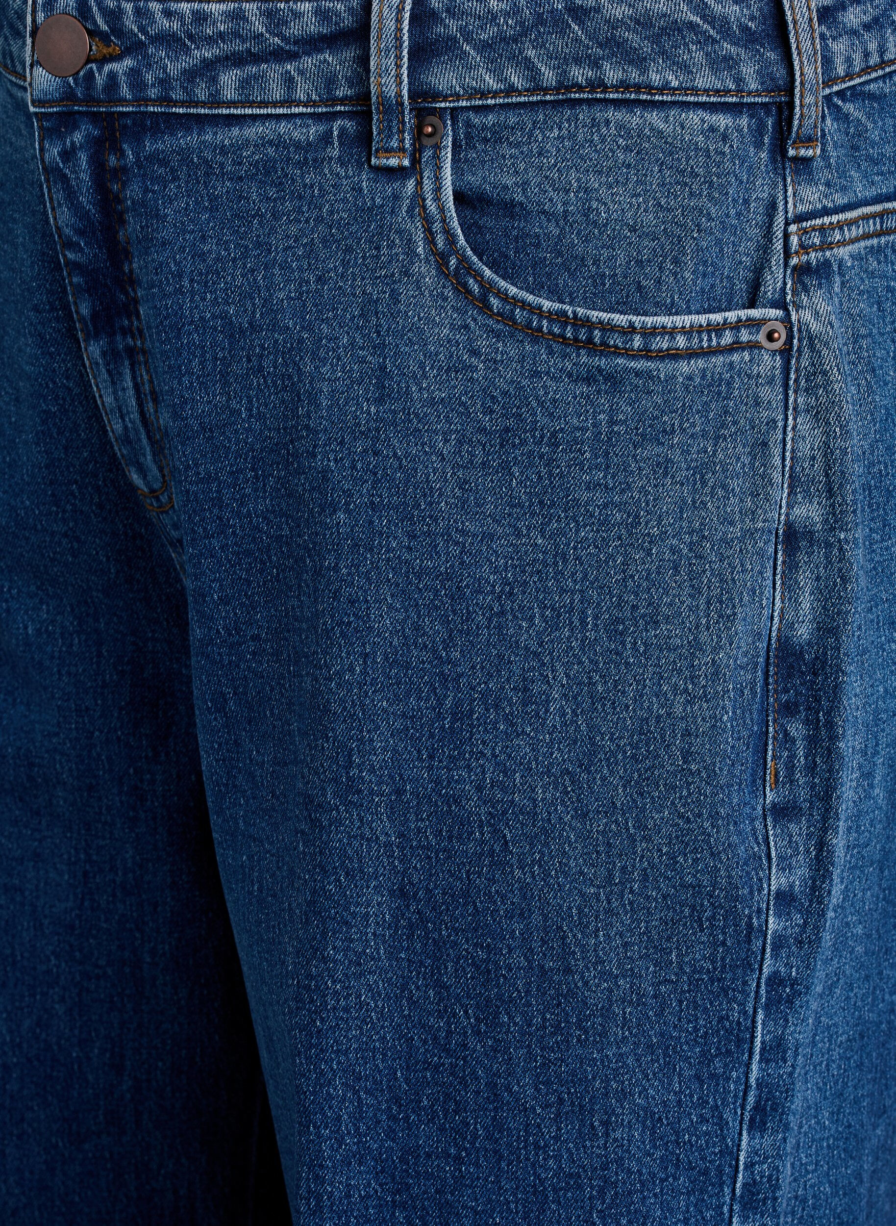 ZizziWide leg jeans med h&oslash;j talje, Bl&aring;, Packshot image number 2