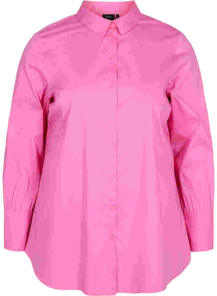 Langærmet skjorte med høj cuff, Aurora Pink