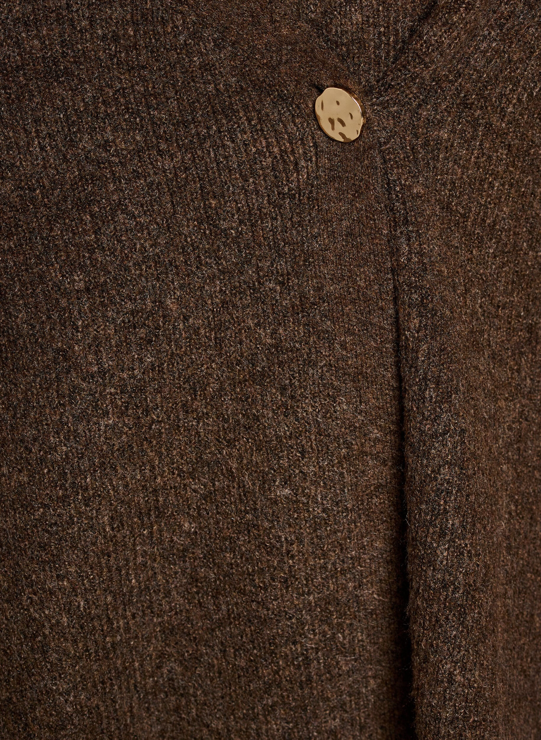 ZizziStrikket cardigan med asymmetrisk lukning, Brun, Packshot image number 2