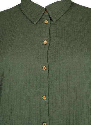 Kortærmet skjorte med knapper, Thyme, Packshot image number 2