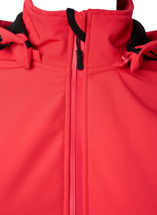 Softshell jakke med aftagelig hætte, Poppy Red, Packshot image number 2