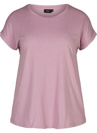 T-shirt i bomuldsmix, Lavender Mist Mel.