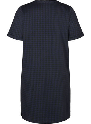 Ternet kjole med korte ærmer , Navy, Packshot image number 1