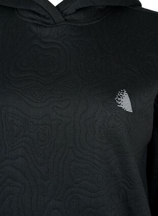 Sporty sweatshirt med hætte, Black, Packshot image number 2