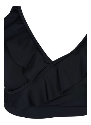 Blomstret bikini bh med flæsedetaljer, Black, Packshot image number 2