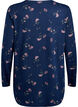 Blomstret bluse med lange &aelig;rmer, Bl&aring;, Packshot image number 1