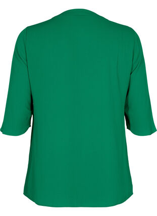 Bluse med 3/4 ærmer og v-hals, Jolly Green, Packshot image number 1