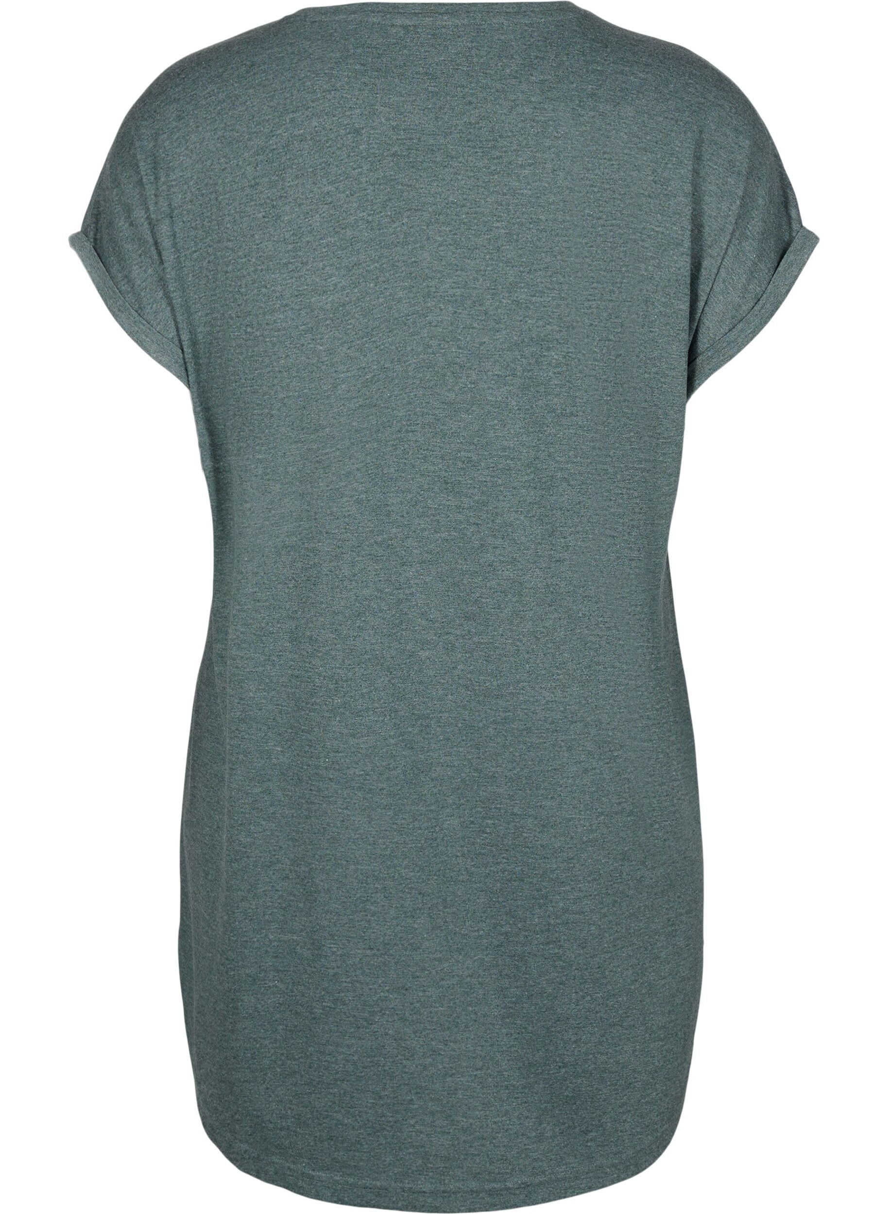 Zizzi Kort&aelig;rmet natkjole med tekstprint, , Packshot image number 1