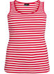 Stribet tanktop med ribstruktur, R&oslash;d, Packshot image number 0