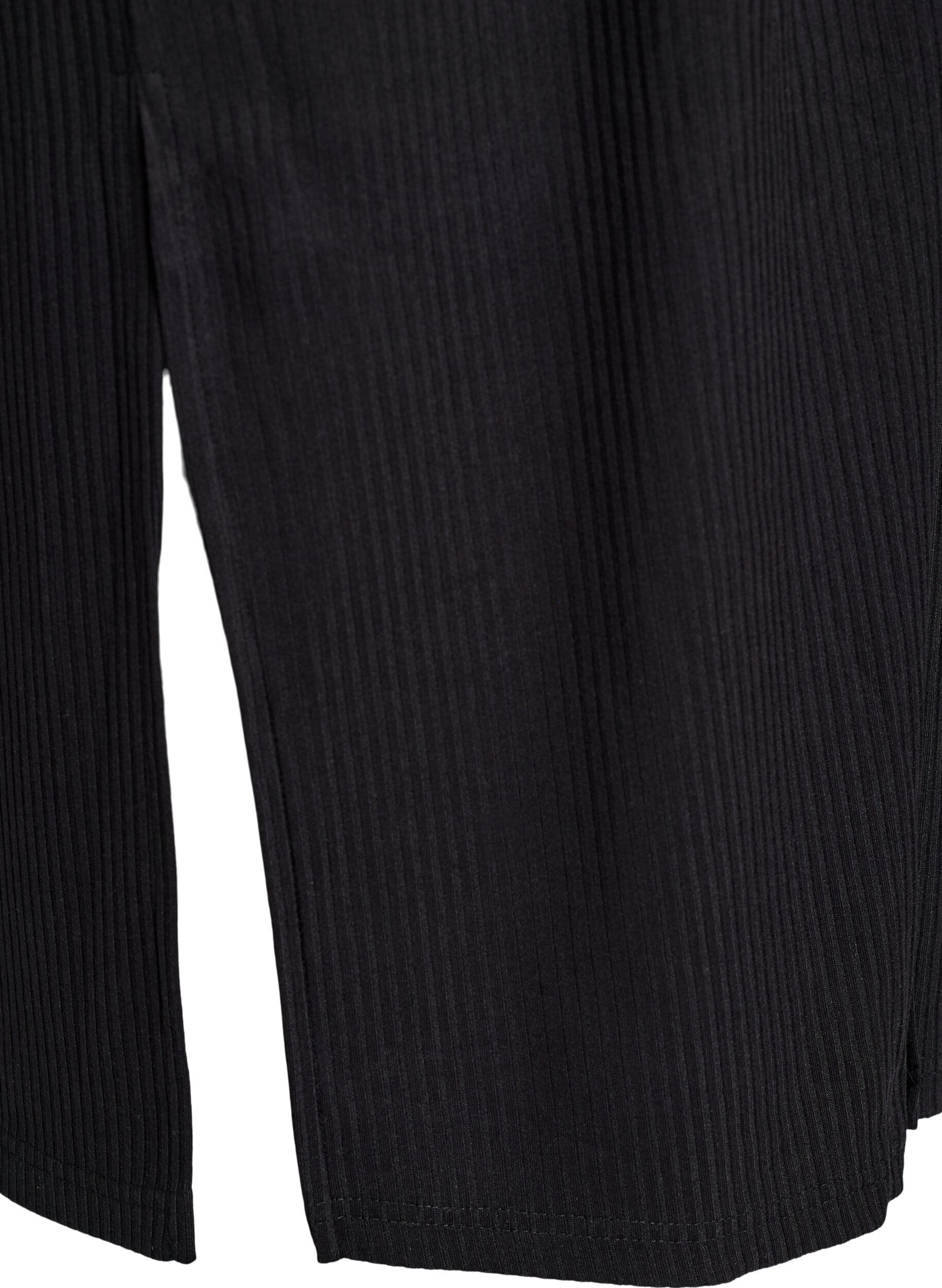 Zizzi Maxikjole i jersey med krave og korte &aelig;rmer, Sort, Packshot image number 3