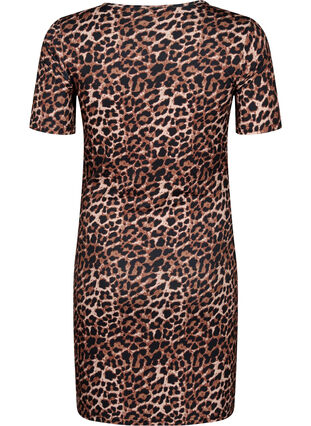 Tætsiddende leoprintet kjole med cut-out, Leopard AOP, Packshot image number 1