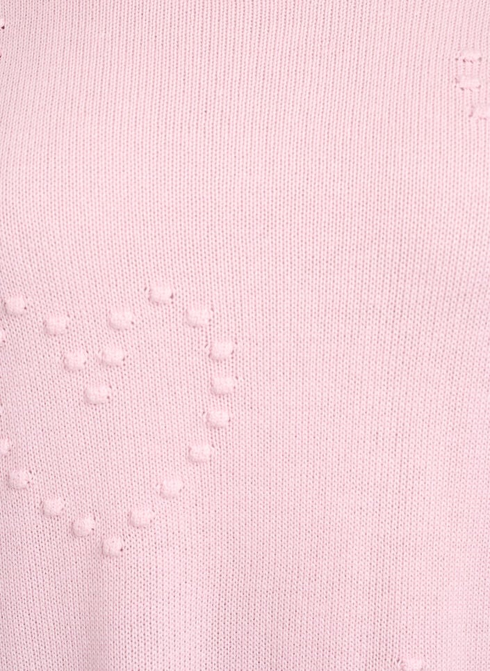 L&oslash;s strikbluse med hjertem&oslash;nster, Lyser&oslash;d, Packshot