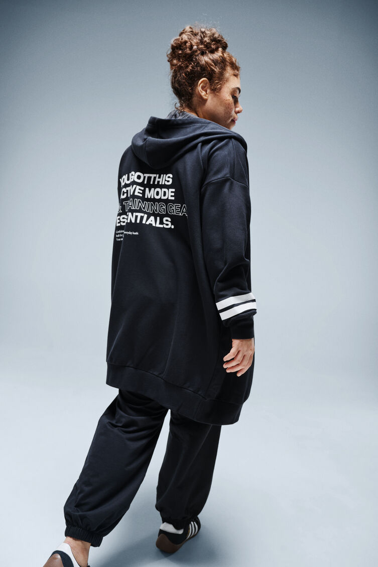 Lang sweat cardigan, , Model