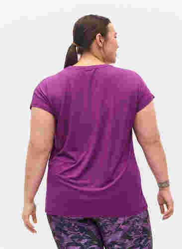 Ensfarvet trænings t-shirt, Grape Juice, Model image number 1