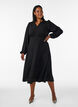 Midikjole med smock og dekorative knapper, Sort, Model image number 0