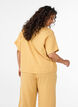 Skjortebluse i bomuldsmusselin med korte &aelig;rmer, Gul, Model image number 2