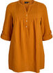 Tunika i bomuldsmusselin med broderi anglaise, Orange, Packshot image number 0