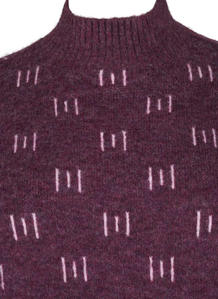 Strikbluse med mønster og høj hals, Potent P. Mel. Comb, Packshot image number 2