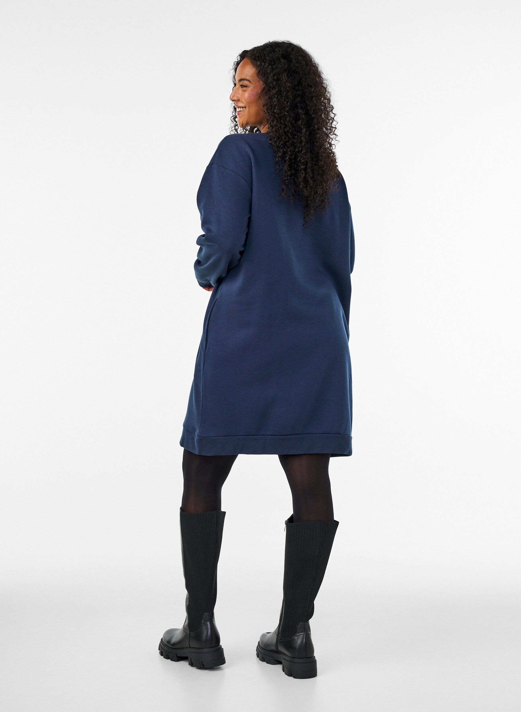 ZizziL&oslash;s sweatkjole med lommer, Bl&aring;, Model image number 2