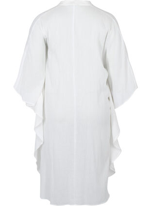 Bomulds strandkjole med knaplukning, Bright White, Packshot image number 1