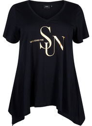 Bomulds t-shirt med korte ærmer, Black W. Sun