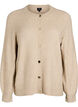 Cardigan i bl&oslash;d strik med guldfarvede knapper, Beige, Packshot image number 0