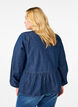 Peplum bluse i denim med bindelukning, Blå, Model image number 2
