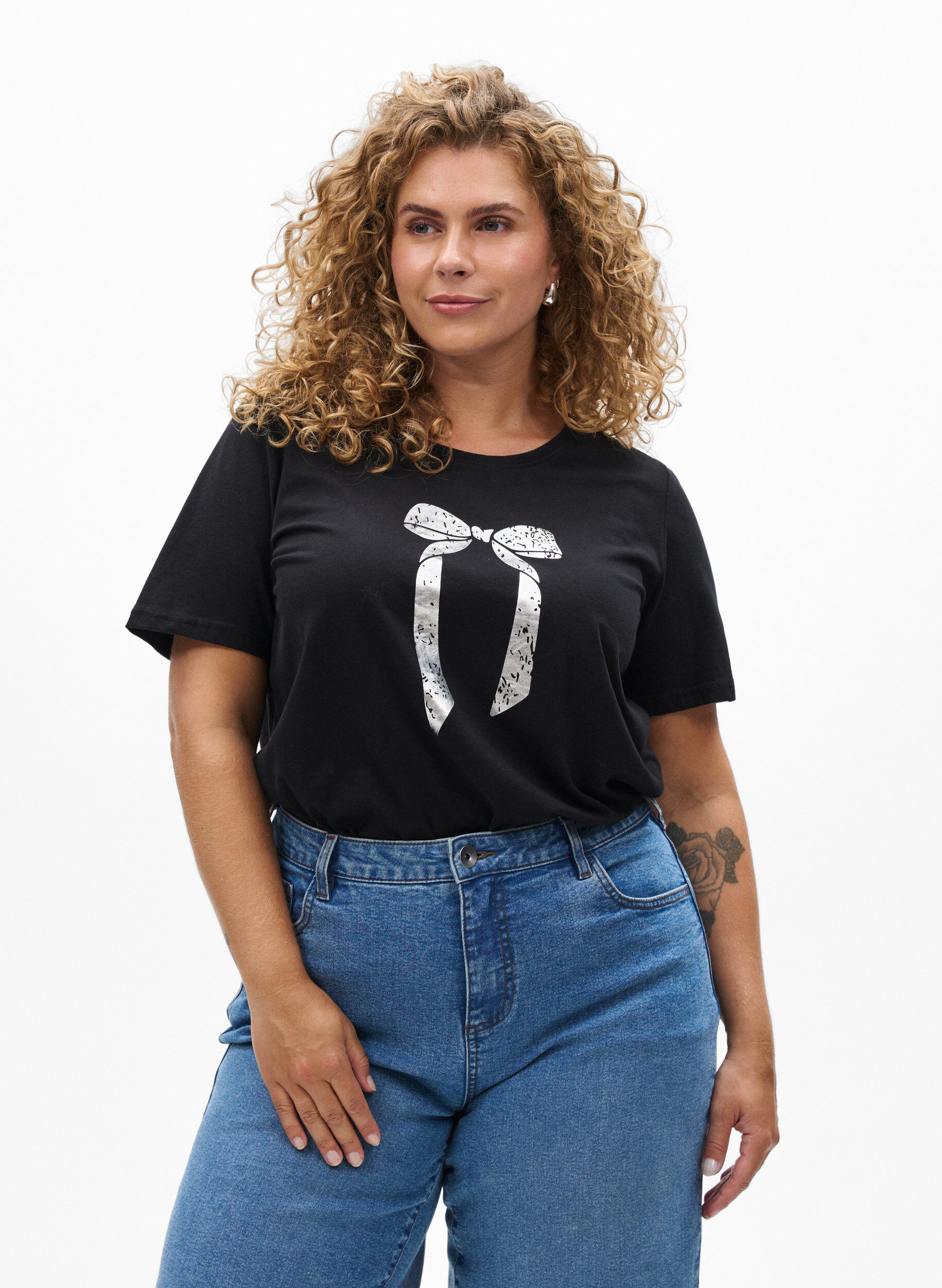 ZizziT-shirt med motiv, Sort, Model image number 0