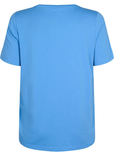 FLASH - T-shirt med motiv - Blå Str. - Zizzi