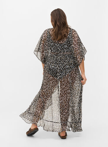 Strand kimono med print, Leopard Print, Model image number 1