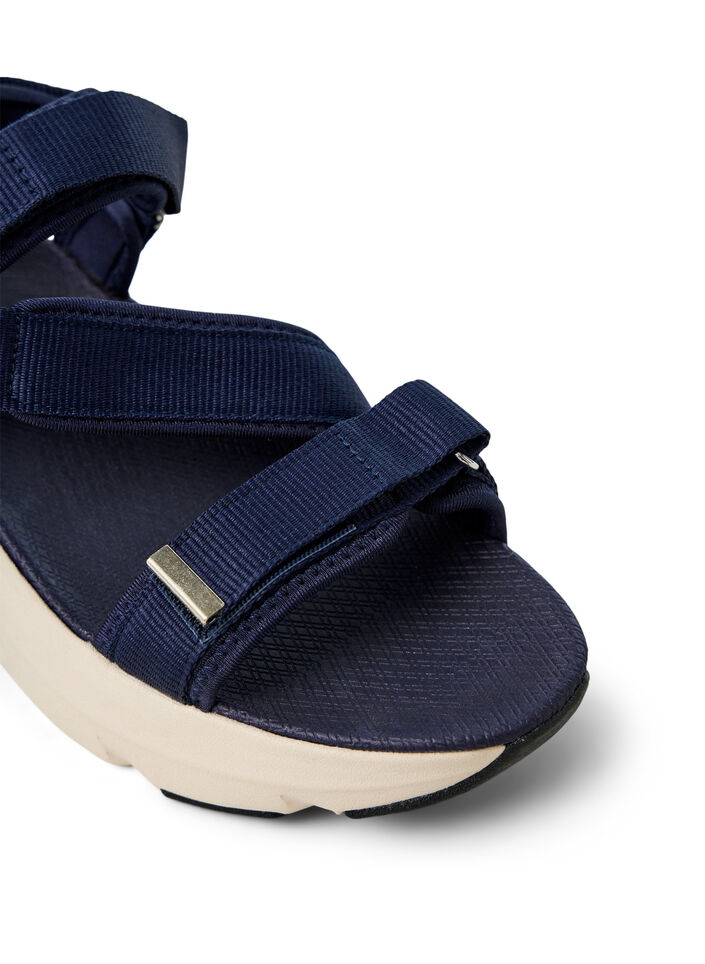 Komfortsandal med velcro og svangst&oslash;tte, Bl&aring;, Packshot image number 3