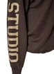 Sporty bombercardigan med lynl&aring;s og h&oslash;j krave, Brun, Packshot image number 3