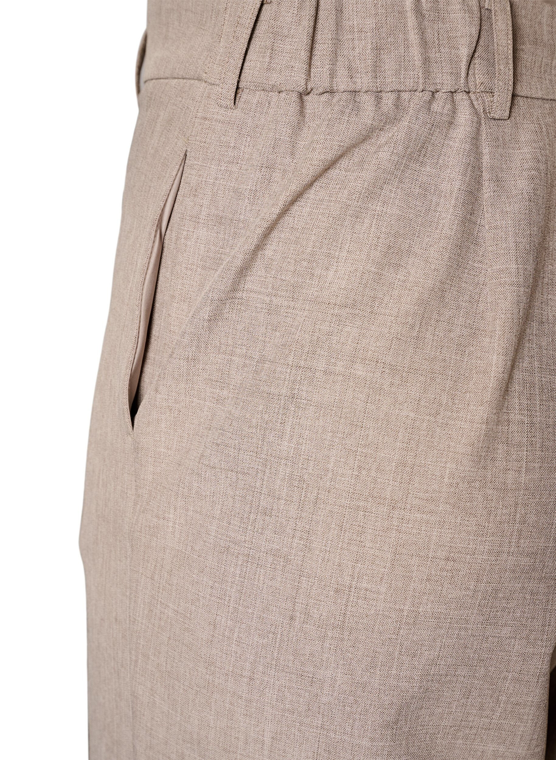 ZizziL&oslash;se bermudashorts med h&oslash;j talje, Brun, Packshot image number 3